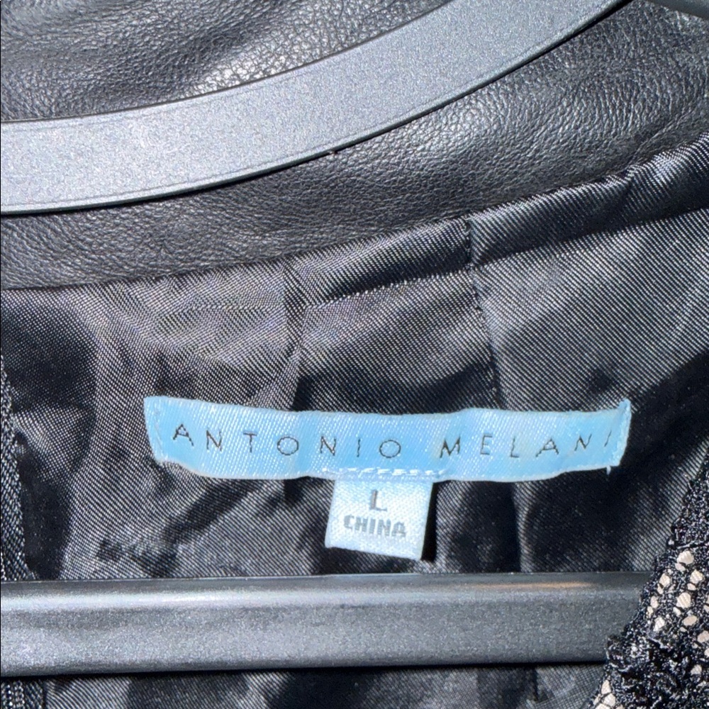 ANTONIO MELANI Black Lace and Leather Top - Picture 4 of 5
